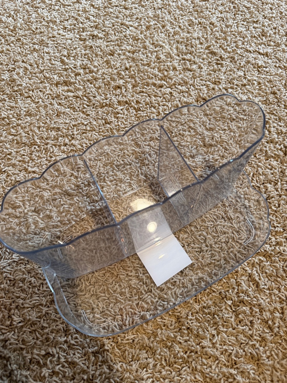 Clear Acrylic Divided Organizer Tray - for makeup or misc